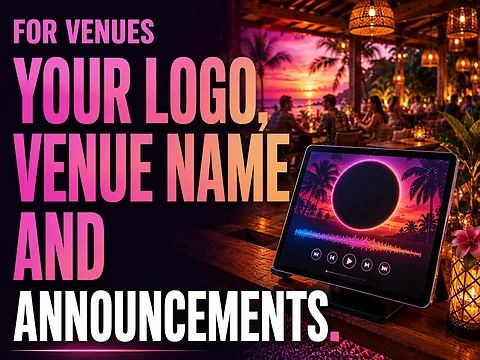 Branded Player — venue branding, voiceovers and announcements, 990 baht per month